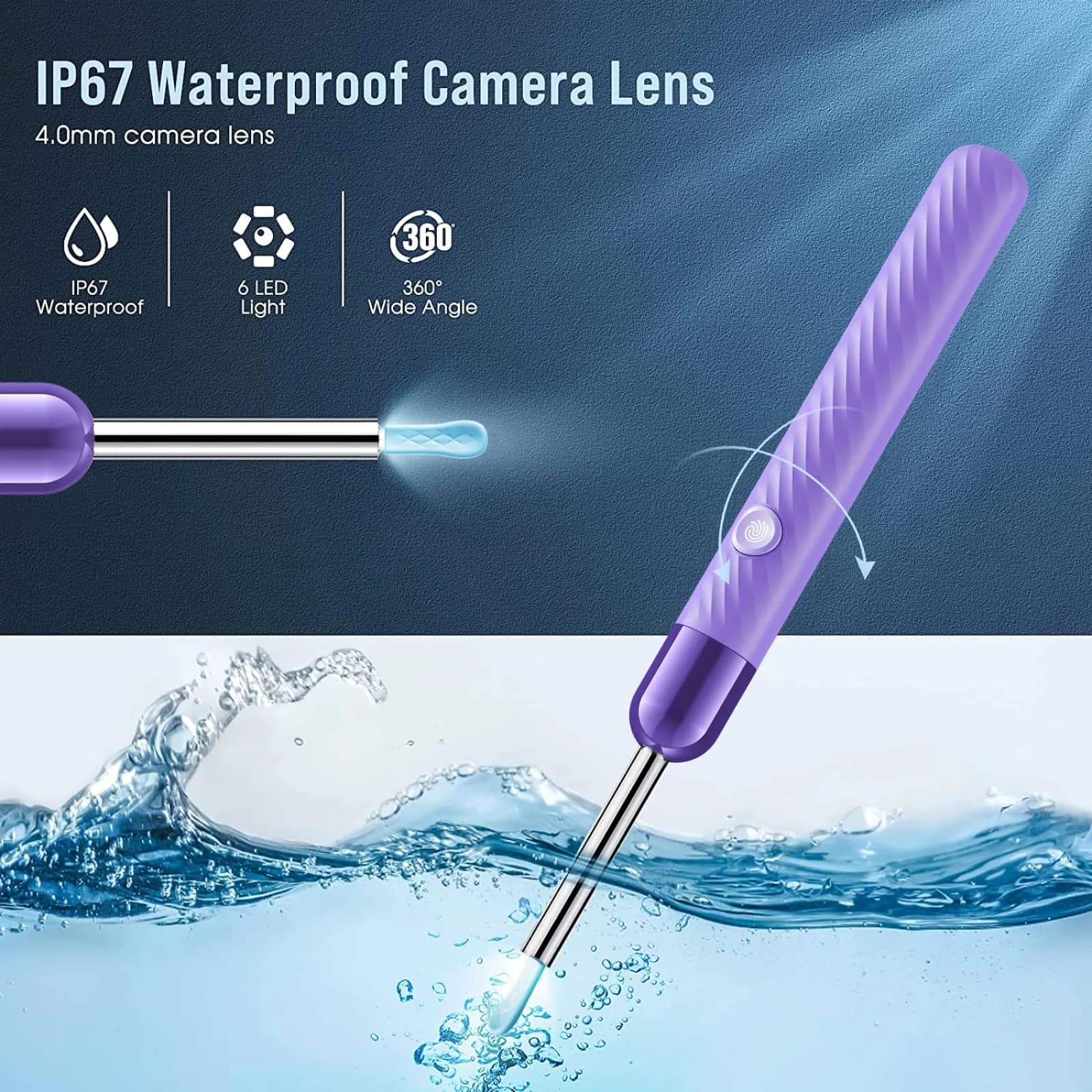 LEIPUT Ear Wax Removal Tool with 1080P Camera & 6 Ear Spoons | Rechargeable & Waterproof Otoscope - view 5
