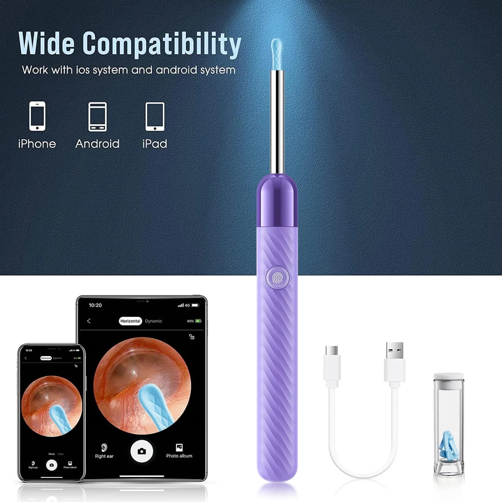 LEIPUT Ear Wax Removal Tool with 1080P Camera & 6 Ear Spoons | Rechargeable & Waterproof Otoscope - view 6