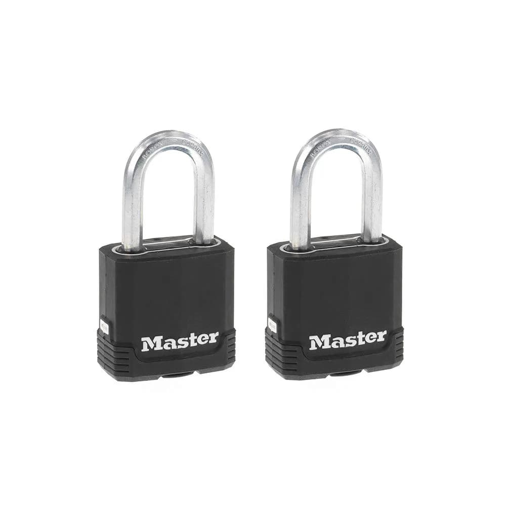 Master Lock Magnum Outdoor Padlock 4-Pack, M115XQLF | Heavy-Duty Steel Body & Boron Shackle — 12-Pack