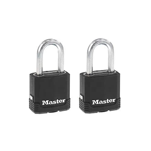 Master Lock Magnum Heavy Duty Outdoor Padlock with Key, Weather Resistant Body and Cut Safe Shackle, 12 Pack | 38mm Boron-Carbide Shackle thumbnail 1