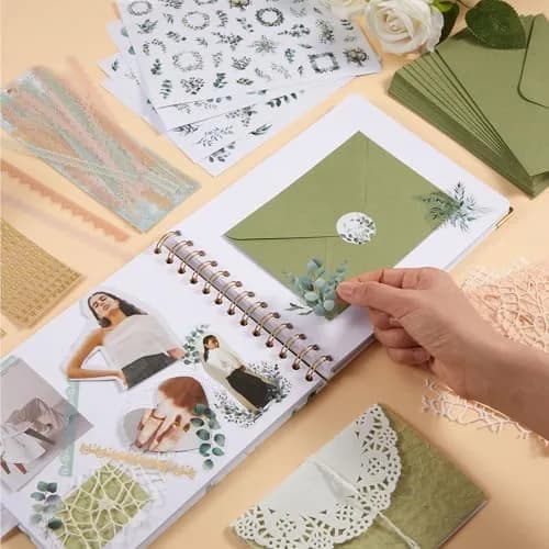 Humyoun Letters to Bride Scrapbook 8.5 x 7 Inch Eucalyptus Green | Wedding Memory Keepsake thumbnail 5