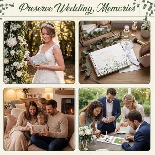 Humyoun Letters to Bride Scrapbook 8.5 x 7 Inch Eucalyptus Green | Wedding Memory Keepsake thumbnail 7