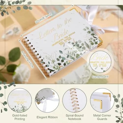 Humyoun Letters to Bride Scrapbook 8.5 x 7 Inch Eucalyptus Green | Wedding Memory Keepsake thumbnail 3