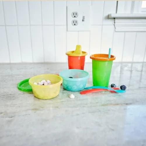 The First Years Take & Toss Rainbow Straw Cups 240ml (10 Oz) | Spill-Proof Toddler Travel Cups thumbnail 2