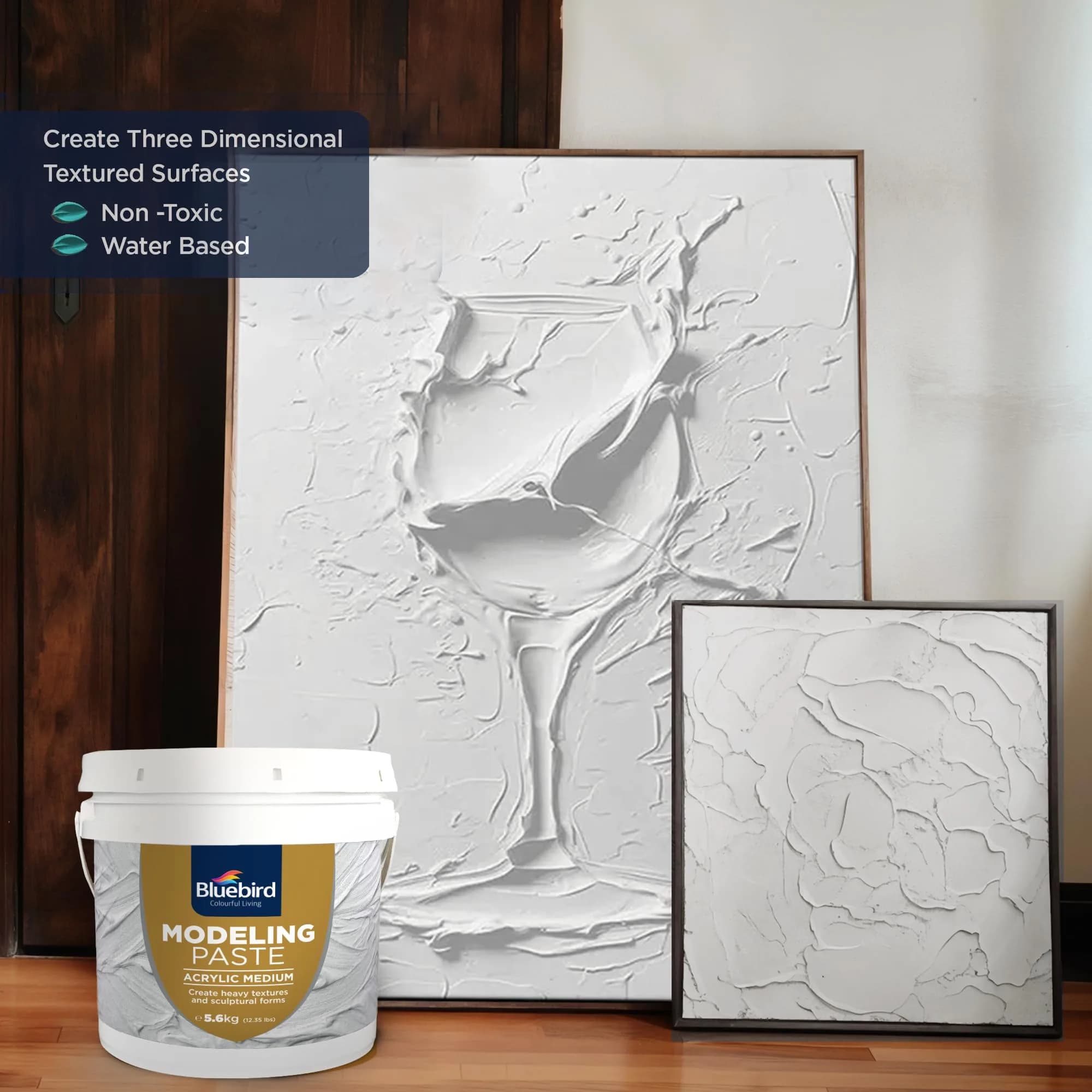 Bluebird Thick Modeling Paste White 5.6 kg (4 L) | High Density Acrylic Medium for Texture and Dimension - view 4