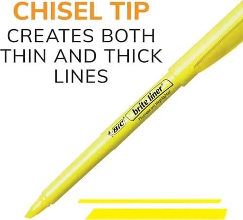 BIC Brite Liner Colored Highlighters 48 Pack | Chisel Tip, Assorted Colors, Long-Lasting (70-120 chars) thumbnail 4