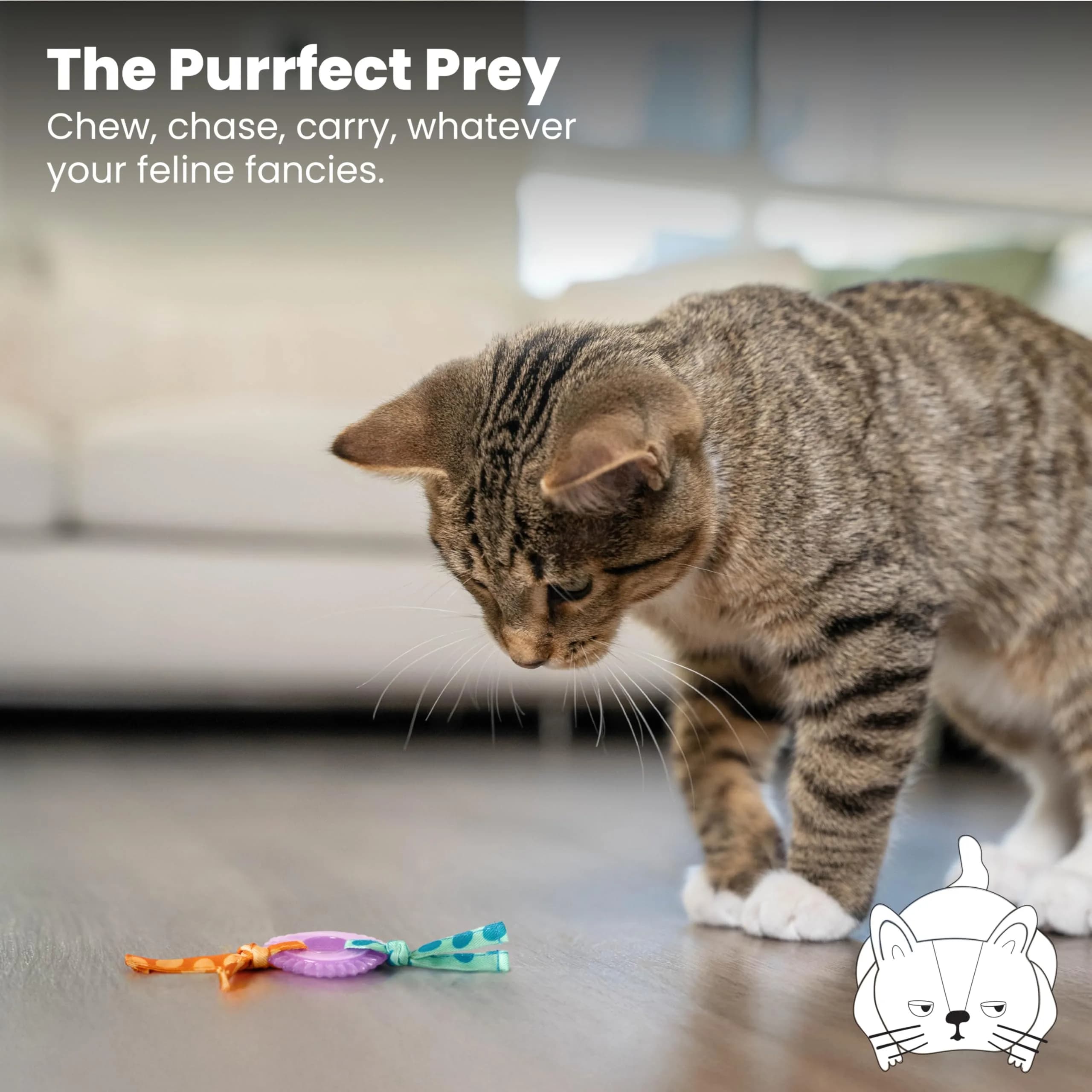 Catstages Kitty Chew Wheel Dental Cat Toy 2-Pack | Infused with Catnip Oil for Healthy Chewing - view 6