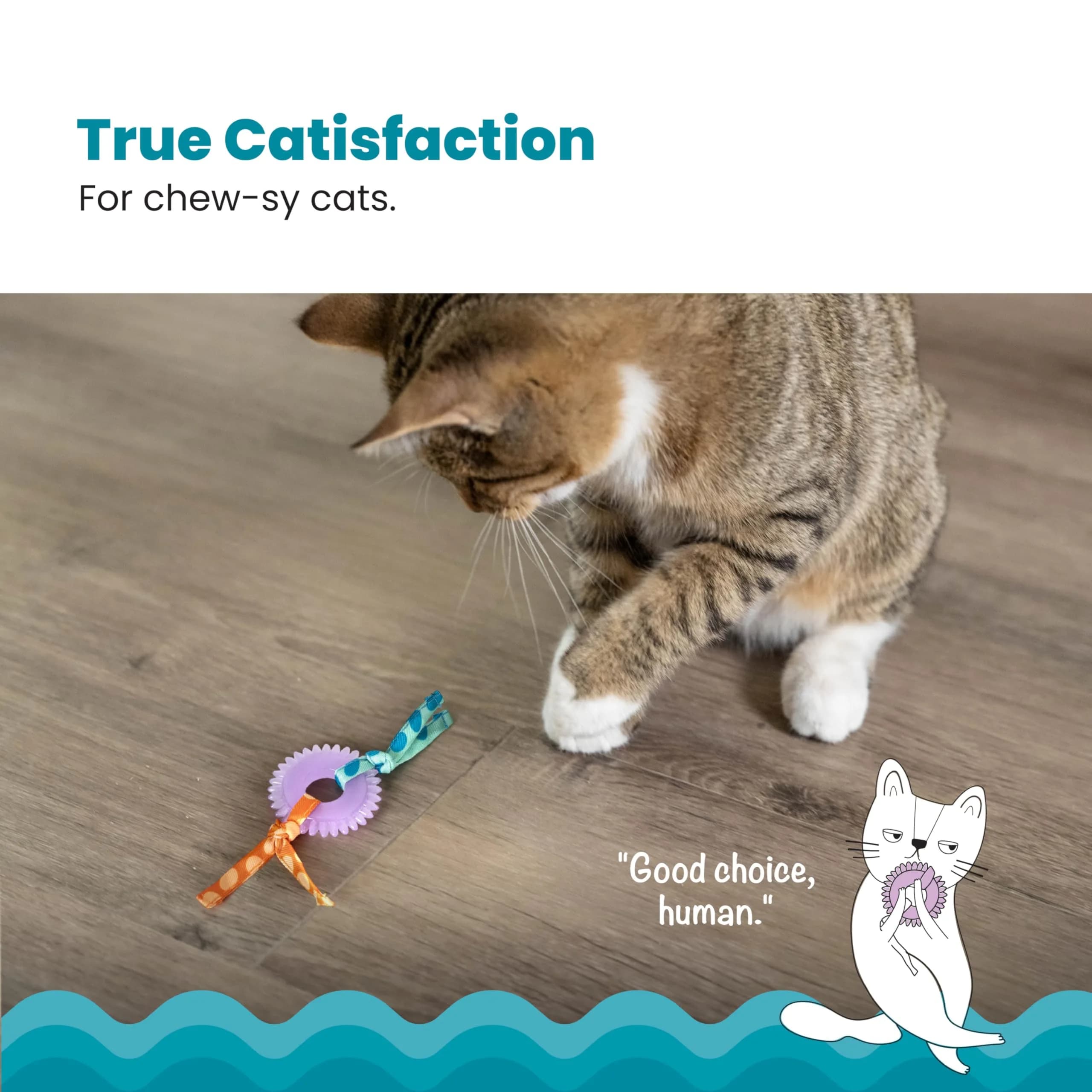 Catstages Purple Kitty Chew Wheel Dental Cat Toy with Catnip Oil, Pack of 2 - view 2