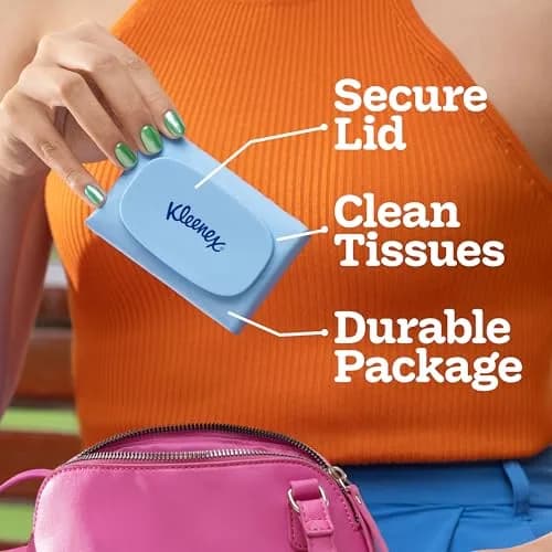 Kleenex Snap & Go Ultra Soft Facial Tissues, 9 Packs, 25 Tissues per Pack | Compact, Travel-Ready, 3-Ply, Gentle & Irritation-Free thumbnail 8