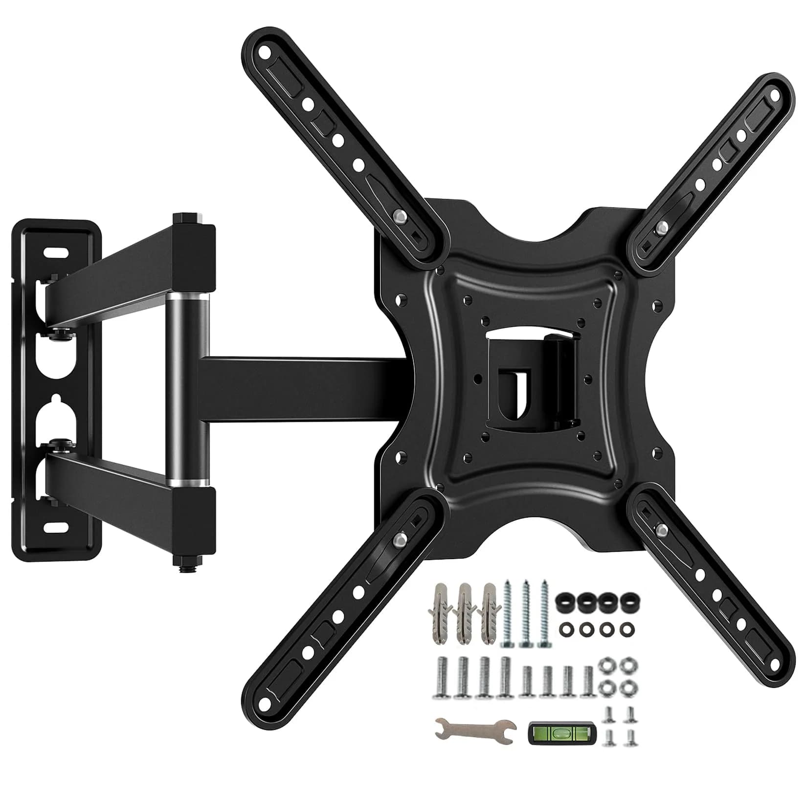 Gkyet Full Motion TV Wall Mount, Swivel Tilt, VESA 400x400mm, Up to 66 lbs | Universal for 19-55 inch LED Monitors