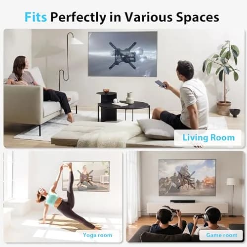 Gkyet Full Motion TV Wall Mount, Swivel Tilt, VESA 400x400mm, Up to 66 lbs | Universal for 19-55 inch LED Monitors thumbnail 5