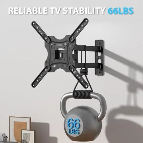 Gkyet Full Motion TV Wall Mount, Swivel Tilt, VESA 400x400mm, Up to 66 lbs | Universal for 19-55 inch LED Monitors thumbnail 2
