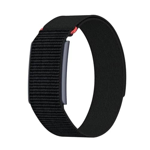 BlikWyt Nylon Loop Watch Band Compatible with Amazfit Helio Strap, 22mm Black | Breathable Sport Hook & Loop Wristband thumbnail 1