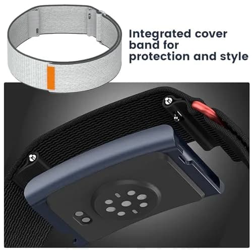 BlikWyt Nylon Loop Watch Band Compatible with Amazfit Helio Strap, 22mm Black | Breathable Sport Hook & Loop Wristband thumbnail 4