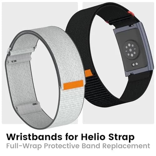 BlikWyt Nylon Loop Watch Band Compatible with Amazfit Helio Strap, 22mm Black | Breathable Sport Hook & Loop Wristband thumbnail 2