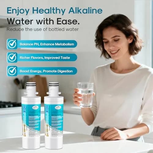 ICEPURE Alkaline LT1000PC Refrigerator Water Filter & Air Filter 1 Combo | Balances PH, 200 Gallons thumbnail 9