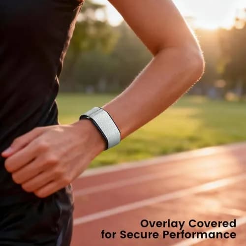 BlikWyt Nylon Loop Compatible with Amazfit Helio Strap, Breathable Soft Sport Hook and Loop Wristband (White) | Overlay Covered Design (22mm, One Size) thumbnail 3