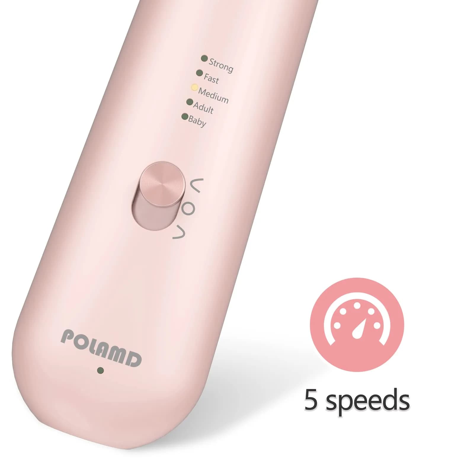 POLAMD Professional Electric Nail Drill Machine Pink | 5-Speed Cordless Manicure Pedicure Kit - view 5