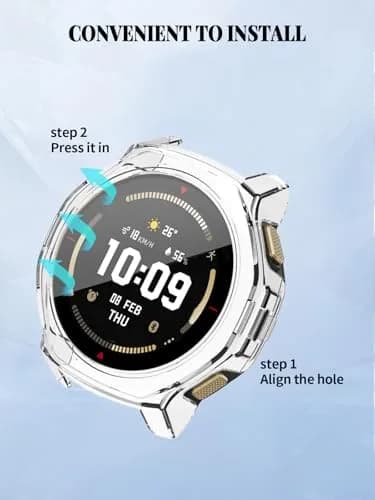 FJIASTB Clear Screen Protector Case for Amazfit T-Rex 3 Pro 44mm | 2-Pack, Tempered Glass & PC thumbnail 4