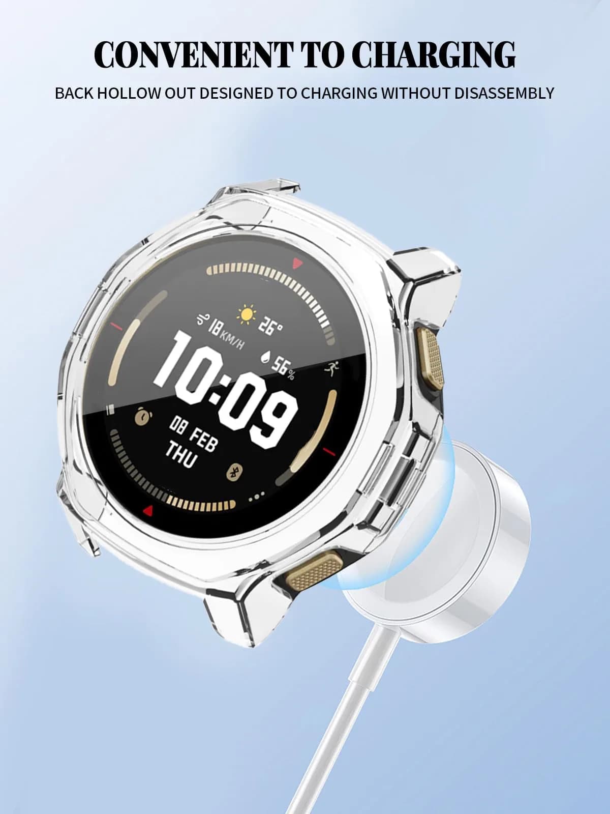 FJIASTB Clear Screen Protector Case for Amazfit T-Rex 3 Pro 44mm | 2-Pack, Tempered Glass & PC - view 5
