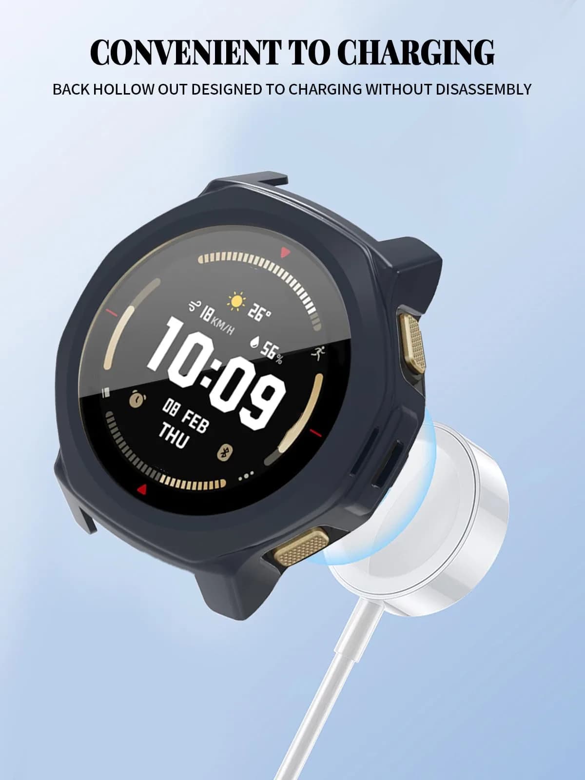 FJIASTB Case for Amazfit T-Rex 3 Pro 44mm Smart Watch | Rugged PC Cover with Built-in Screen Protector - view 5