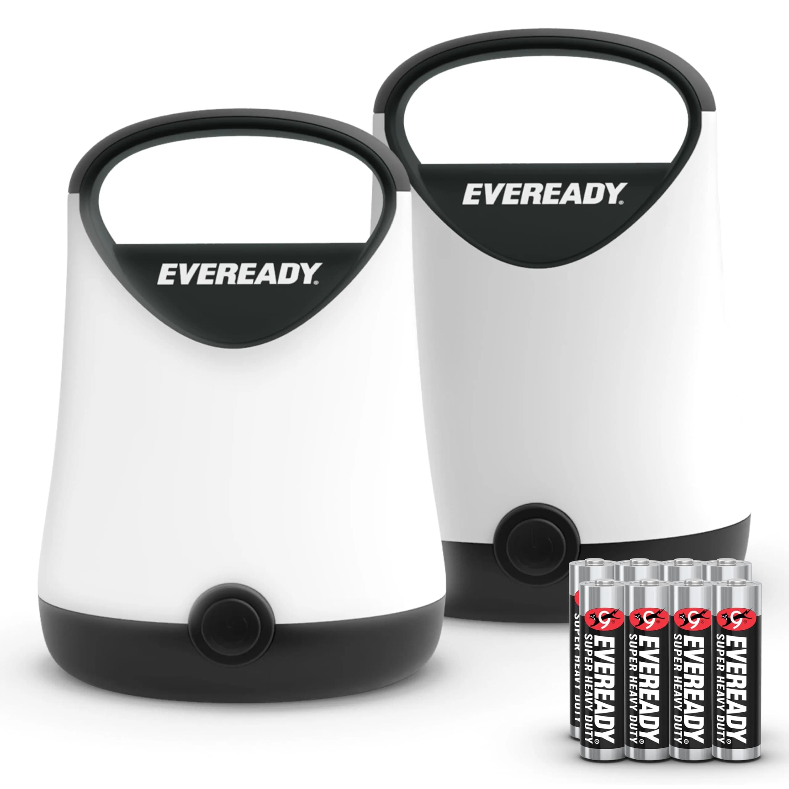 Eveready LED Camping Lantern X-250 (2-Pack, Black) | 250 Lumens, 100-Hour Runtime, Water Resistant — 2-Pack