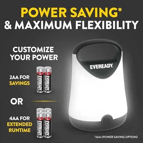 Eveready LED Camping Lantern X-250 (2-Pack, Black) | 250 Lumens, 100-Hour Runtime, Water Resistant thumbnail 4