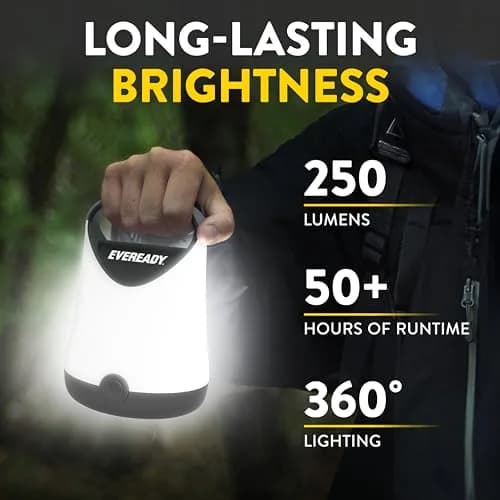 Eveready LED Camping Lantern X-250 (2-Pack, Black) | 250 Lumens, 100-Hour Runtime, Water Resistant thumbnail 2