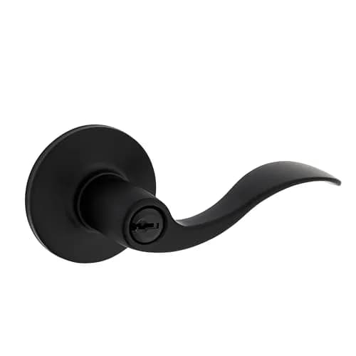 Safe Lock - Layton Lever Entry Door Lock with Key | Matte Black Finish, Adjustable Fit, Reversible (70-120 chars) thumbnail 1