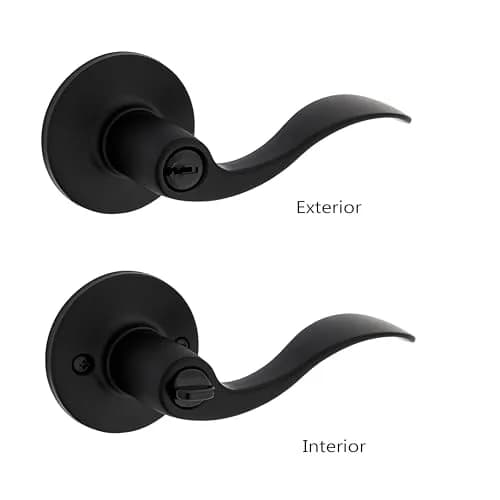 Safe Lock - Layton Lever Entry Door Lock with Key | Matte Black Finish, Adjustable Fit, Reversible (70-120 chars) thumbnail 4