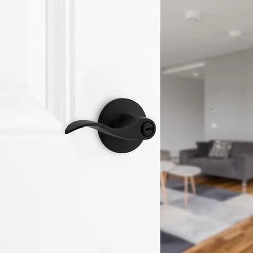 Safe Lock - Layton Lever Entry Door Lock with Key | Matte Black Finish, Adjustable Fit, Reversible (70-120 chars) thumbnail 5