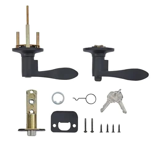 Safe Lock - Layton Lever Entry Door Lock with Key | Matte Black Finish, Adjustable Fit, Reversible (70-120 chars) thumbnail 2