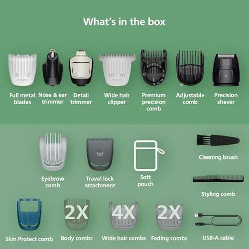 Philips Norelco All-in-One 7000 Series Trimmer 22-Piece Set | 5-Hour Runtime, Showerproof, USB-A Charging thumbnail 3