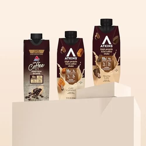 Atkins Coffee Lovers High Protein Shake Variety Pack 11 fl oz (325 mL) | 15g Protein, Low Sugar, Gluten-Free thumbnail 5