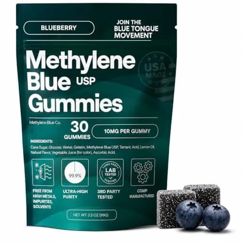 METHYLENE BLUE CO Methylene Blue Gummies 10mg Blueberry Flavor | USP Grade 30 Count thumbnail 1