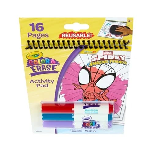 Crayola Color & Erase Reusable Activity Pad Spidey and His Amazing Friends 18cm x 14cm (7.25in x 5.6in) | Washable Markers Included thumbnail 2