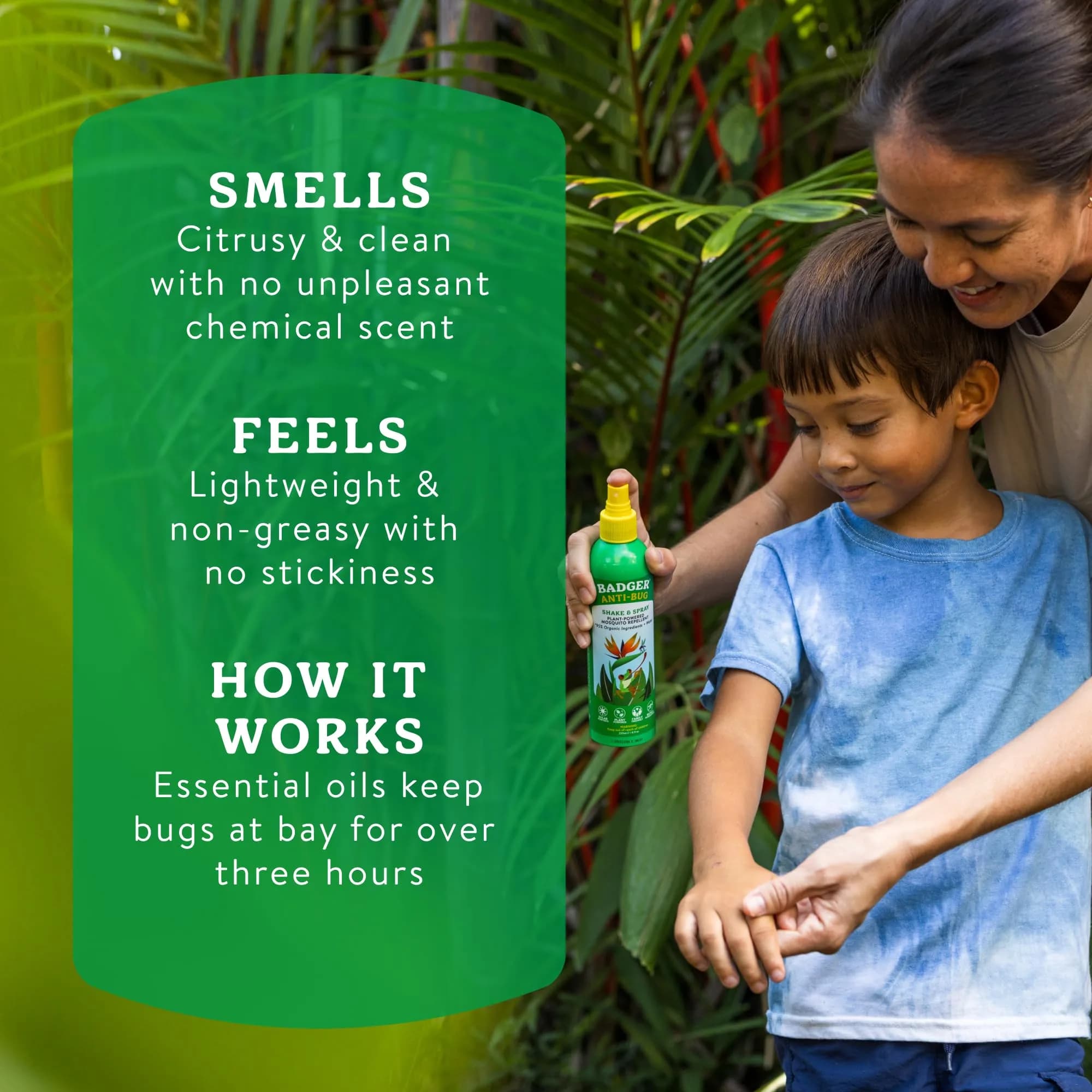 Badger Bug Spray All Natural Mosquito Repellent 237ml (8 fl oz) | DEET-Free Plant Based Insect Repellent - view 5