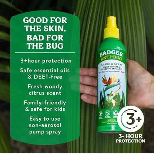 Badger Bug Spray All Natural Mosquito Repellent 237ml (8 fl oz) | DEET-Free Plant Based Insect Repellent thumbnail 2