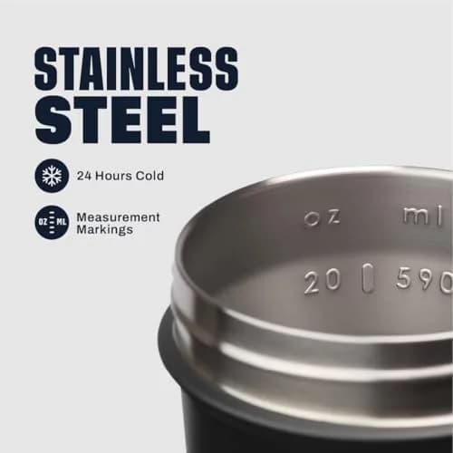 BlenderBottle Sport Sleek Stainless Steel Shaker Bottle 739ml (25 oz) | Keeps Drinks Cold 24 Hours thumbnail 3