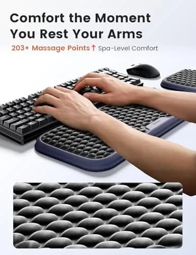 Vaydeer Extra Large Wide Wrist Rest Set for Keyboard and Mouse | Ergonomic Memory Foam Support for Office & Gaming thumbnail 6