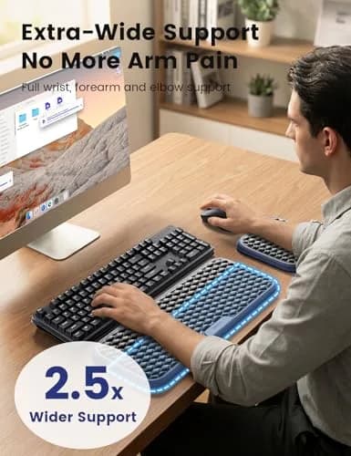 Vaydeer Extra Large Wide Wrist Rest Set for Keyboard and Mouse | Ergonomic Memory Foam Support for Office & Gaming thumbnail 2