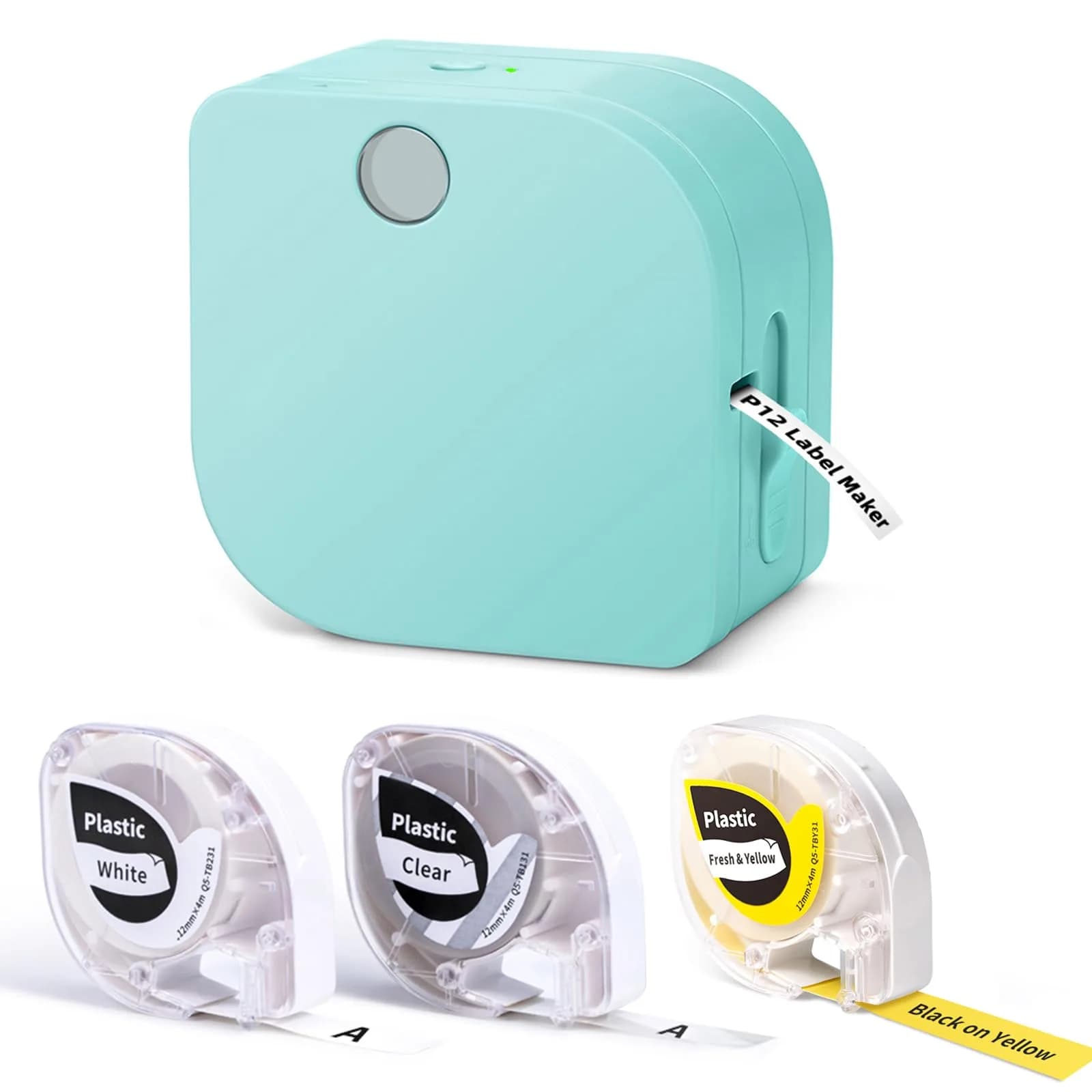 Phomemo P12 Bluetooth Label Maker Machine with 3 Tapes (Green) | Dual Printing Technology — Green