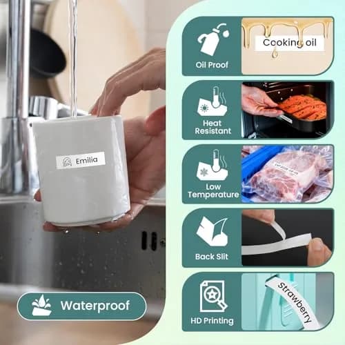 Phomemo P12 Bluetooth Label Maker Machine with 3 Tapes (Green) | Dual Printing Technology thumbnail 5