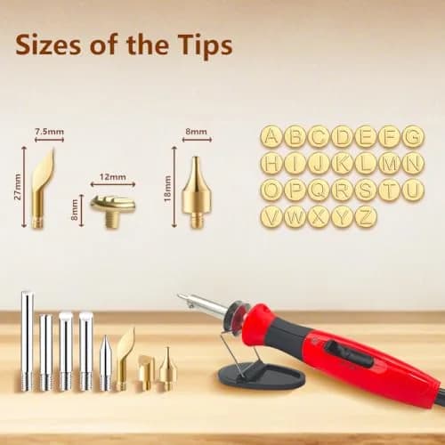 Afantti Wood Burning Pen Kit Leather Burner Tool | 26 Letter | 8 Stencil | Adjustable Temp thumbnail 6