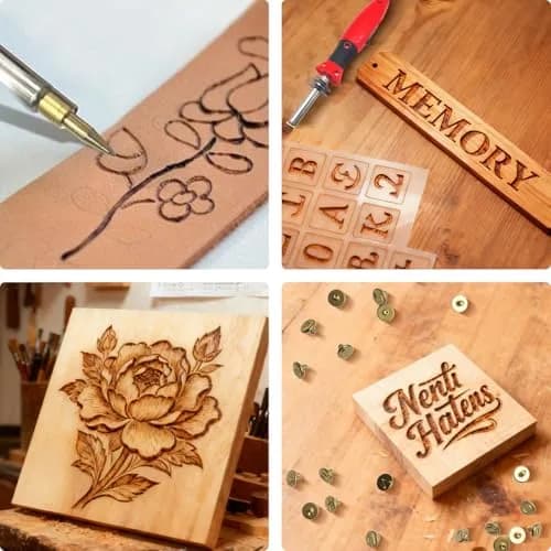 Afantti Wood Burning Pen Kit Leather Burner Tool | 26 Letter | 8 Stencil | Adjustable Temp thumbnail 8