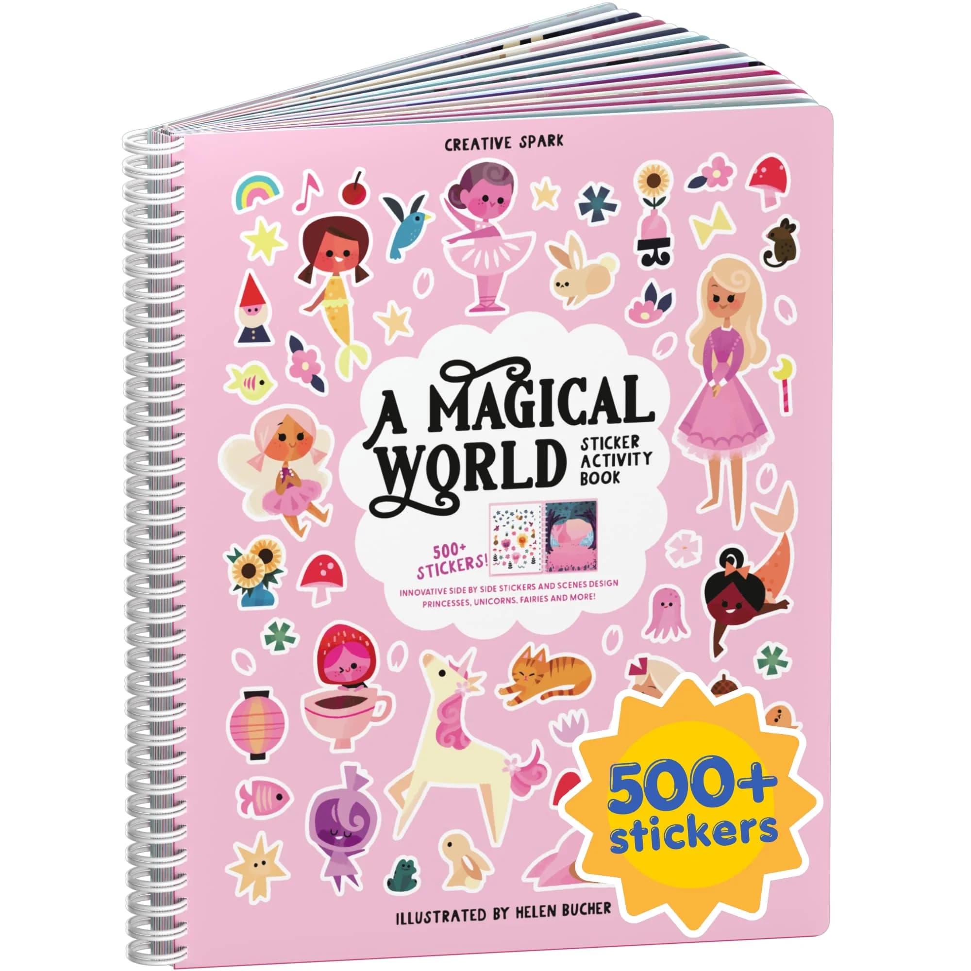 CUPKIN Sticker Book & Coloring Activity Collection, Animals, Princess, Space & More, 300–500+ Stickers, 8–12 Scenes | Toddler Travel Essentials — Pack of 1