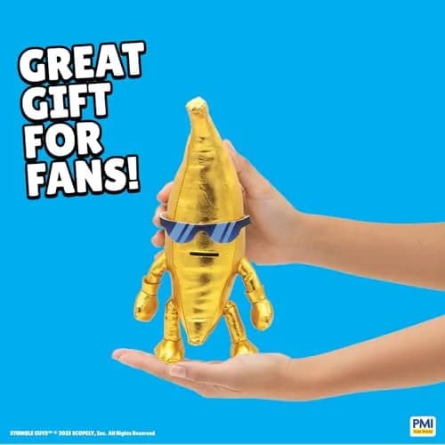 P.M.I. Stumble Guys Series 3-12” Huggable Plush Golden Banana | Official Toy for Kids & Collectors thumbnail 3