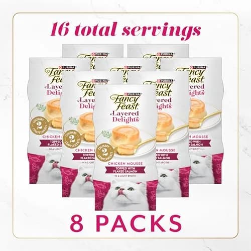 Fancy Feast Layered Delights Chicken Mousse & Salmon Treats 1.96 oz | Gourmet Wet Cat Snacks thumbnail 3