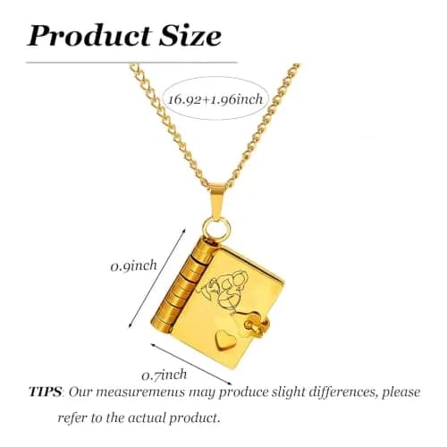 Roe Dolph Book Necklace Gift Moon Star Pendant Necklace for Women | Grandma Keepsake thumbnail 6