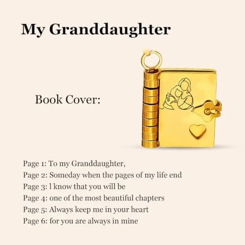 Roe Dolph Book Necklace Gift Moon Star Pendant Necklace for Women | Grandma Keepsake thumbnail 4